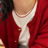 Women's Elegant Red Agate Beaded Choker Necklace: Retro, Luxurious & Versatile Fashion Accessory