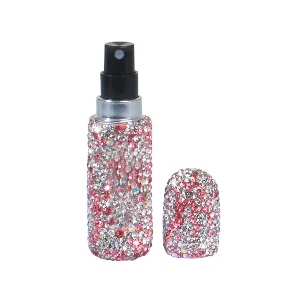 Portable Perfume Spray Bottle Rhinestone Inlaid Storage Container  Travel Accessories