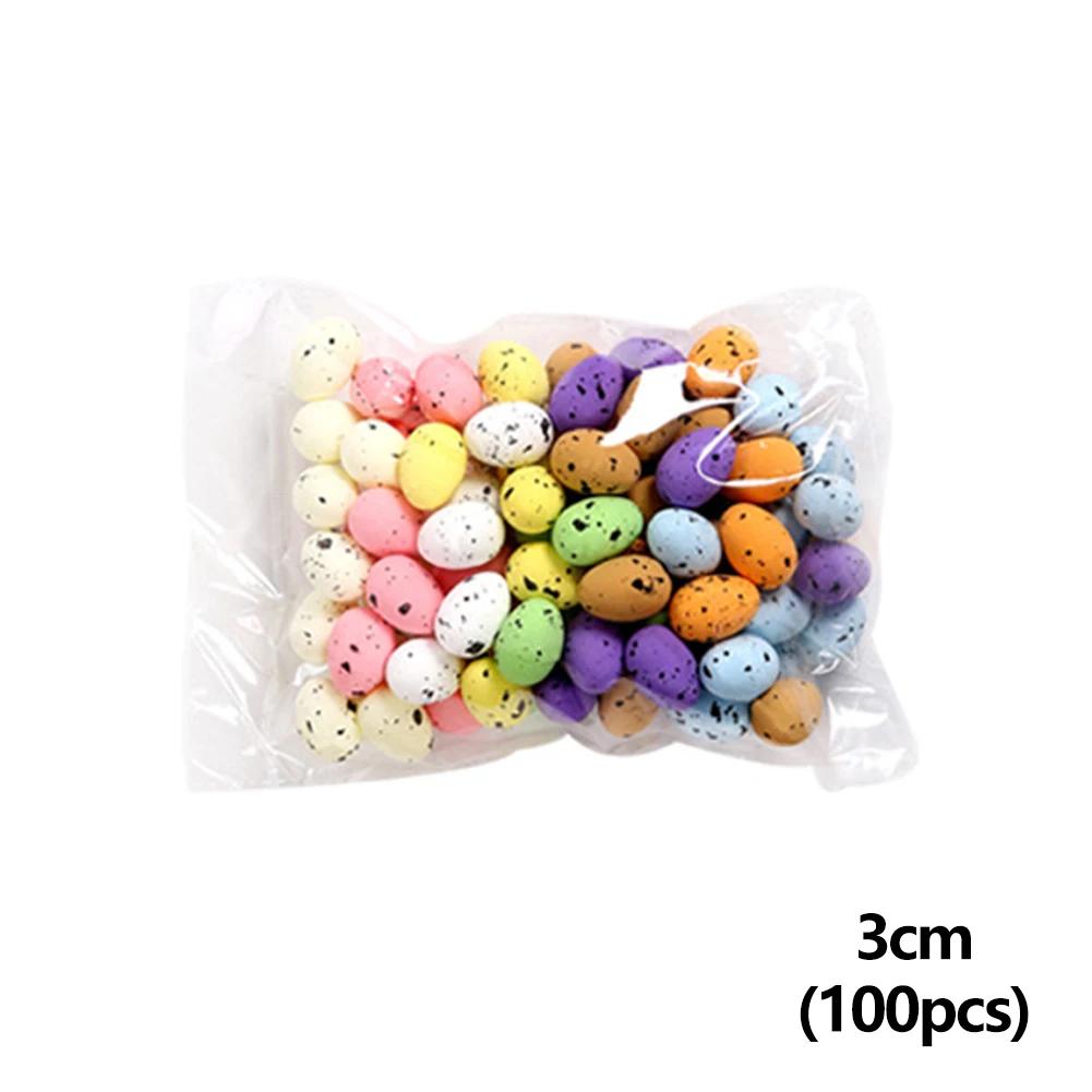 100pcs Colorful Mini Foam Easter Eggs Fake Bird Eggs DIY Happy Easter Decoration 2026 Home Party Decor Kids Gifts Favor