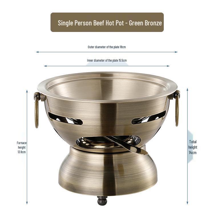 304 Stainless Steel Single-Serving Hot Pot for Shabu Shabu