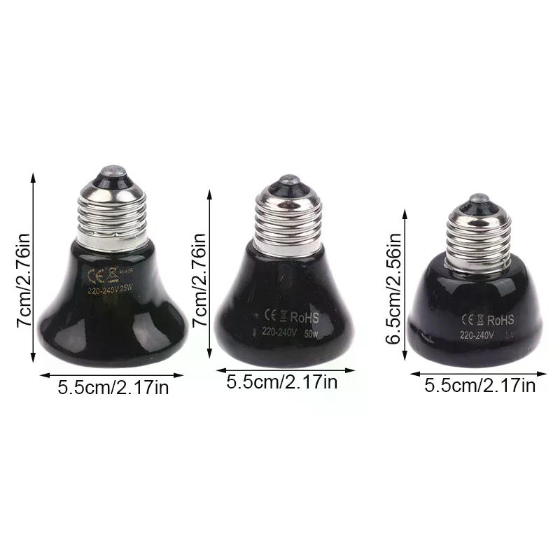 1Pc Reptile Pet Box No Light Far Infrared Ceramic Heating Lamp E27 Small Mini Heat Lamp 25W 50W 75W Mini Pet Heating Lamp