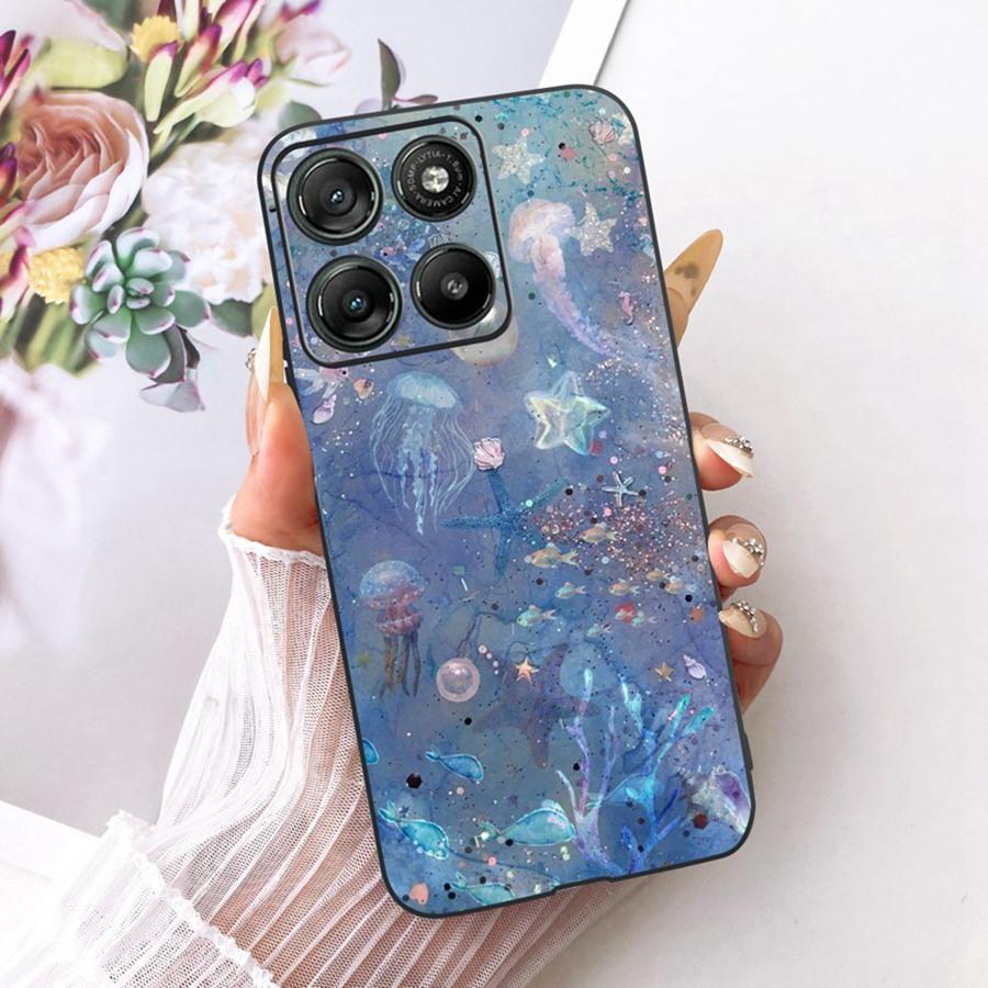 For Motorola Moto G67 MotoG77 Case New Luxury Painted Cover Black Silicone Soft Phone Case For Moto G77 G 67 Back Cover Bumper