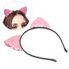Reversible Sequin Cat Ears Headband Shiny Cat Ear Hair Hoops Women S Kitty Hair AccessoriesPink