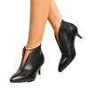 pointed mouth, patent leather short boots, women's thin high heels, new snake skin pattern Martin boots in autumn and winter, thin leather boots
