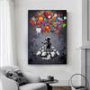 Street Graffiti Posters Print Children's Hot Air Balloon Love Canvas Painting Cartoon Pop Wall Art Picture Home Kid Room Decor