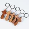 Wooden Comfort Cross Keyring Bag Decoration Charm Car Keys Holder Handmade Pendant Keychain Christian Religious Gift