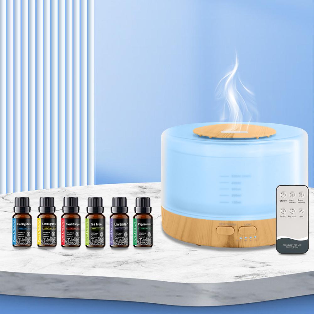 

Diffuser For Home Ultrasonic Smart Diffuser Humidifier 16.9oz Tank Timer Modes 7 Color Lights (Includes 6 Premium Essential
