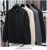 Men's Casual Winter Fleece Half-Zip Stand Collar Hoodie