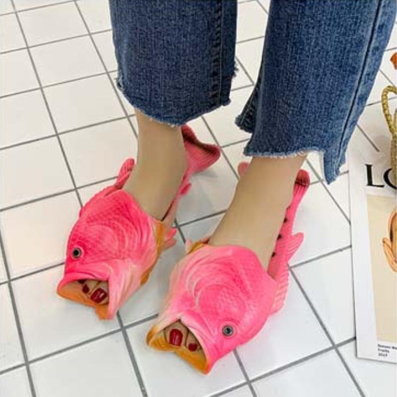 

Креативные тапочки-рыбы, унисекс, повседневная пляжная обувь для родителей и детей, женские шлепанцы на плоской подошве, летняя обувь, шлепанцы, лоферы, бесплатная доставка