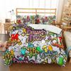 3D Cartoon Graffiti Print Polyester Bedding Set For Kids Boys Teens King Size Home Textiles Soft Comfortable