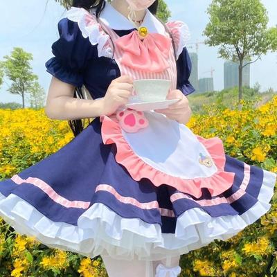 Coffee Maid Halloween Cosplay Costumes Japanese Kawaii Apron Maid Pink Princess Dress School Girl Anime Cartoon COS Uniform 2022