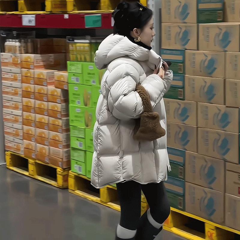 

Женское короткое стеганое пальто оверсайз с капюшоном, свободное хлопковое, в корейском стиле, зимняя куртка L бежевый