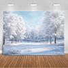 Paesaggio Invernale Scena di Neve Foresta Bianca Sfondo Fotografico Forniture Decorazioni Festa di Natale Striscione di Sfondo Oggetto di Scena per Foto