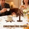 Wooden Trivet Tree Foldable Insulation Tripod Christmas Tree Pot Holder for Hot Dishes Bowls Cups Drinks Teapots Tableware