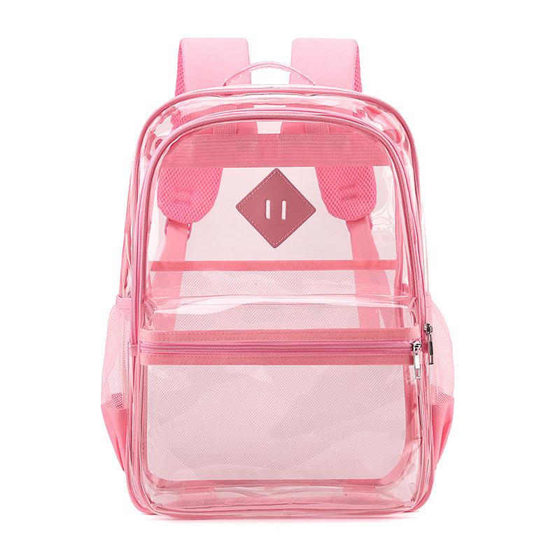 Transparente PVC-Doppelschultertasche mit mehreren Fächern für Schüler und Reisen