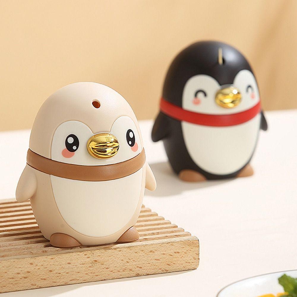 Penguin Automatic Toothpick Dispenser Press Style Portable Toothpick Storage Box Thickening Oral Hygiene Care Tooth Picks Holder