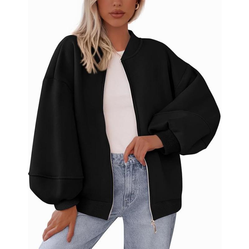 Women Casual Long Sleeve Zip Up Pilot Jacket Autumn Wear