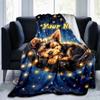 1PC Custom Name "Yorkie Dreams Lights" flannel blanket versatile,all-season throw suitable for the living room,bedroom,camping,travel,and gift