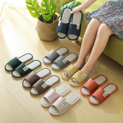 Men's and Women's Slippers Household Summer Home Indoor Floor Non-slip All Seasons General Linen Slippers