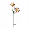 Metal Garden Spinner Outdoor Decorative Windmill Yard Stake Rotating Flower Sculpture Lawn Ornament