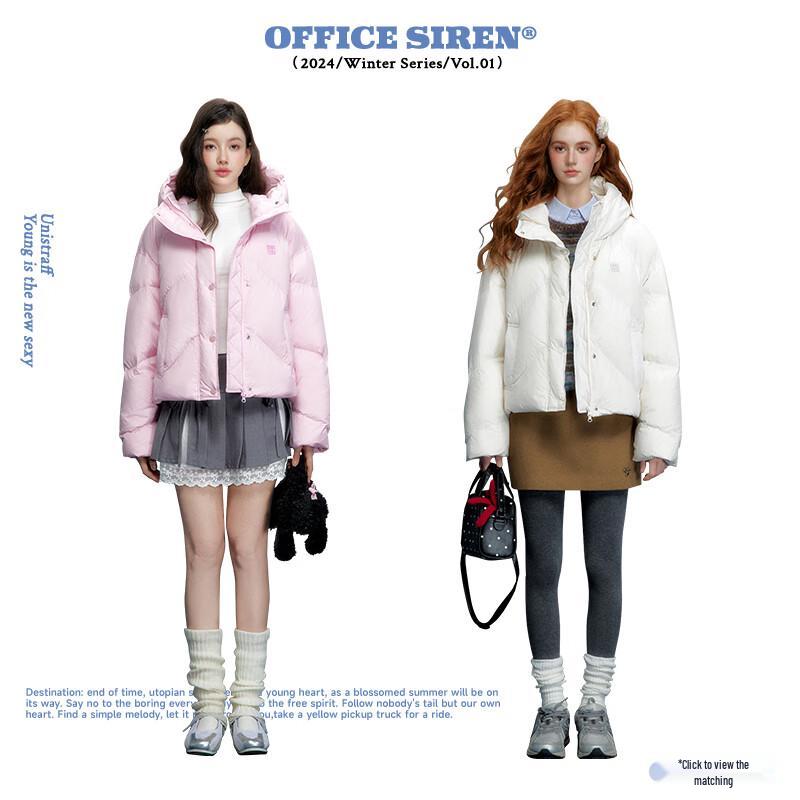 UNIFREE Puffy Hooded Short Down Jacket