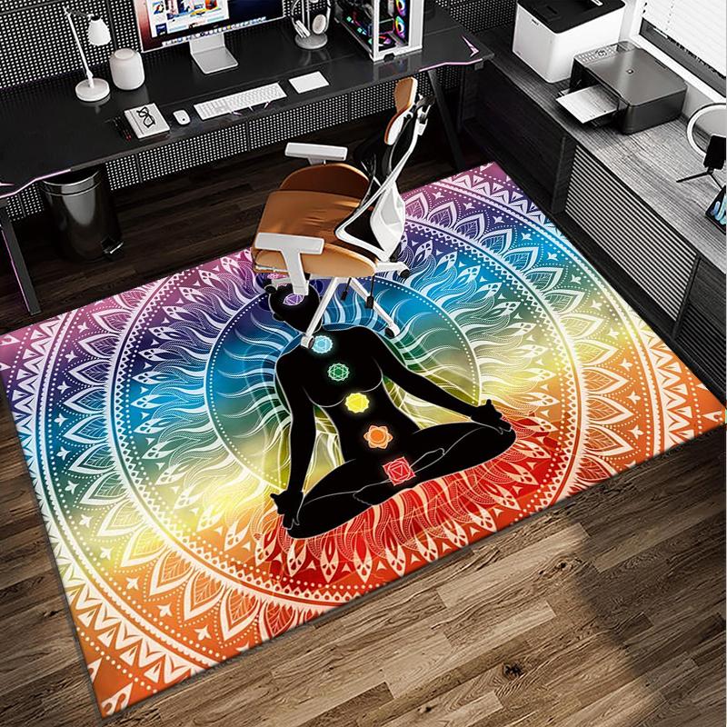 Moonlit Meditation Office Rug Chair Mat, Entryway Carpet, Suitable for Front Door, Bedroom, Living Room, Desk, Holiday Gift