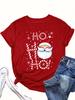 Women'S Cartoon Santa Claus Trendy Printed Casual Round Neck T-Shirt Summer Short Sleeved Harajuku Streetwear Tops Tees