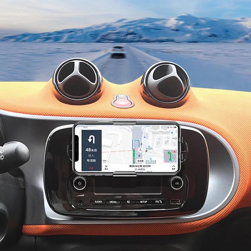 For Mercedes Benz Smart 453 451 Wireless Charging Phone Holder Auto Clamping Car Mount Qi Enabled Charger Car Accessories