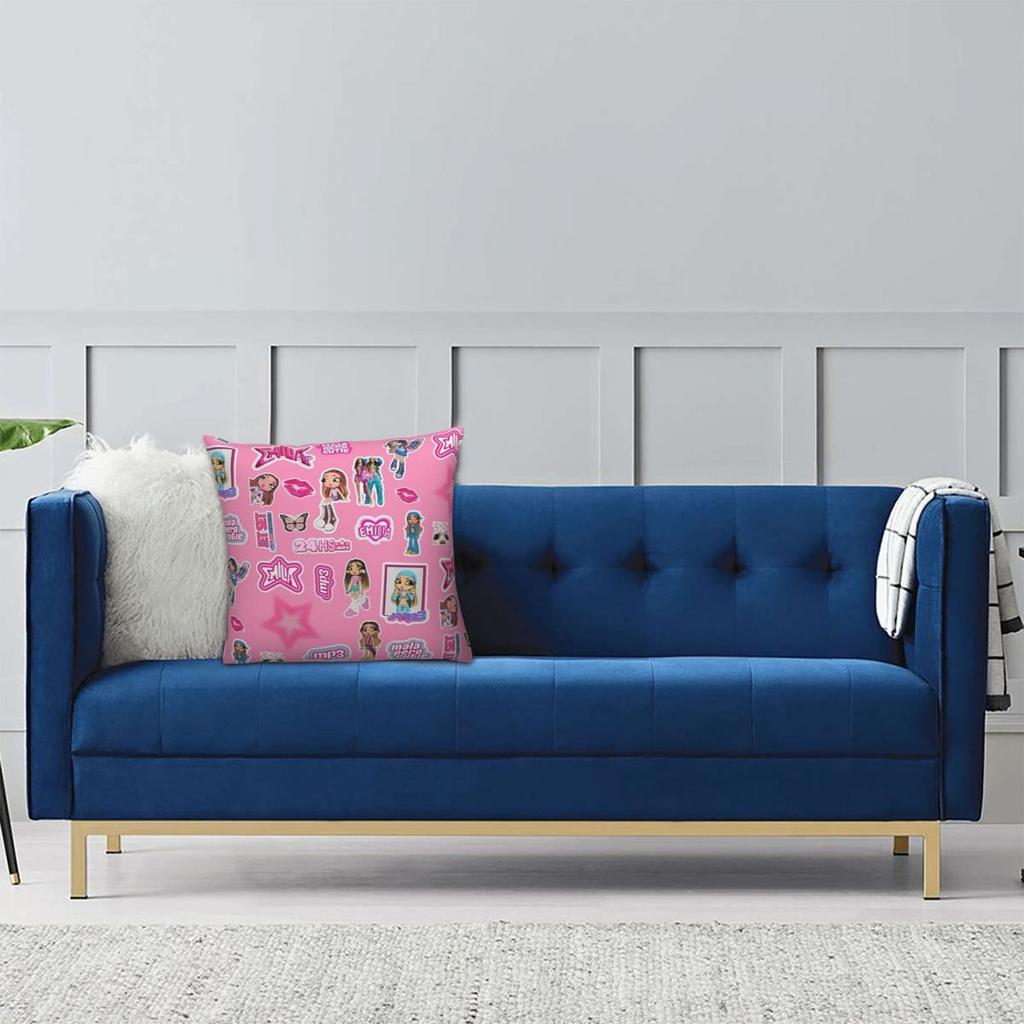 Emilia Mernes MP3 Kissenbezug Doppelseitiger Druck Polyester Kissenbezug Dekor Kissenbezug für Sofakissen Zuhause Quadratisch 45*45cm
