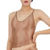 Womens Glossy Stretchy Camisole Scoop Neck Sleeveless Sling Crop Top Vest