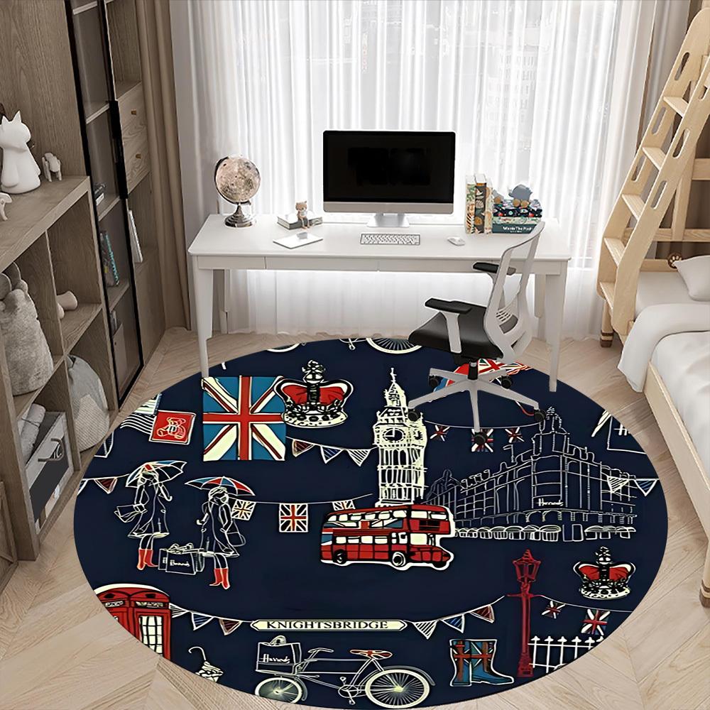 1pc London Icons Chair Carpet for Office Non-Slip, Rug for Office, Room, Good Gift for Family or Friends, yy251226211