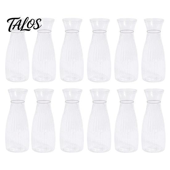 Vaso Piccolo Trasparente, Vaso Trasparente in Plastica, Vaso Moderno per Fiori, Centrotavola per Casa, Feste, Matrimoni
