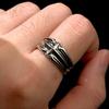 Anillo Abierto Ajustable Retro “Astral” de Estrella Para Hombres Cobre Chapado en Plata Punk Gótico Joyería Atrevida Accesorios de Moda Regalo Unisex