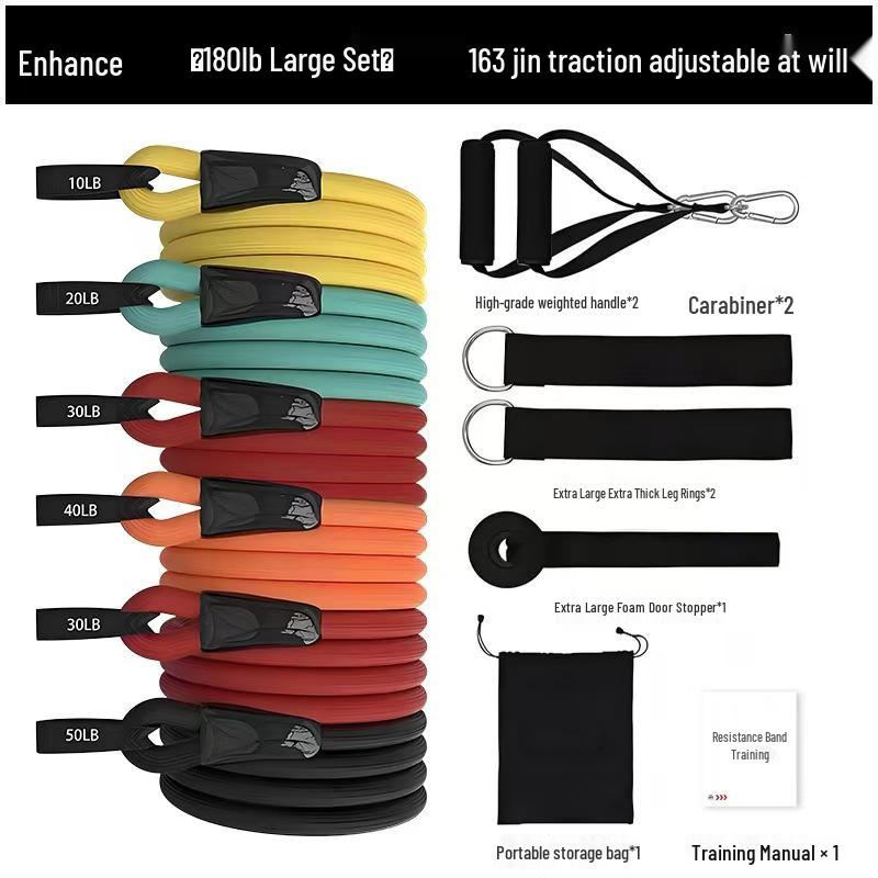 150lb Anti-Break Latex Resistance Bands Set – 11-Piece Multi-Functional Fitness Elastic Bands