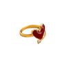 Gold-Plated Zircon Heart Open Ring: Elegant High-End Fashion Jewelry