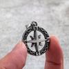 Vintage Stainless Steel Compass Pendant Unisex Fashion Necklace Charm