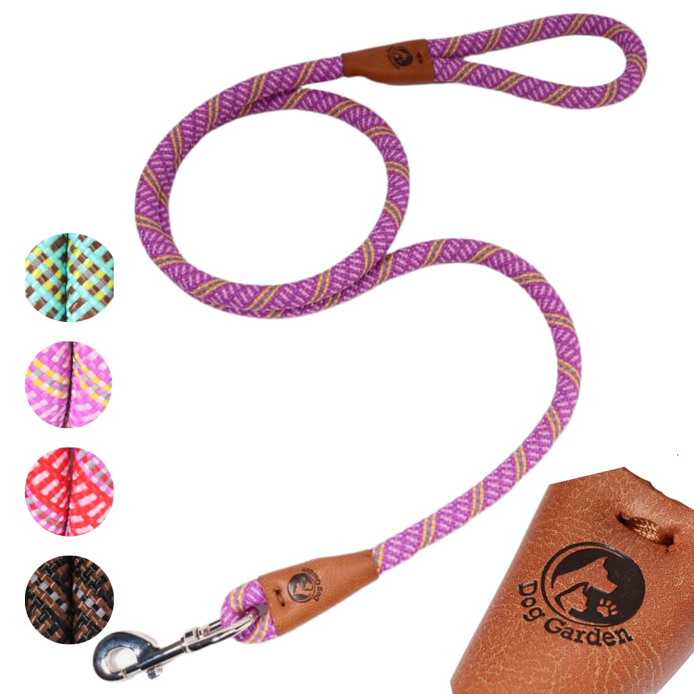 

DogGarden Lightweight Lead by Dog For Medium to Large x Easy to Night Rope Training [Supervised Trainer] Dogs, 1.3cm 150cm, Hold, Reflective, Type, фиолетовый