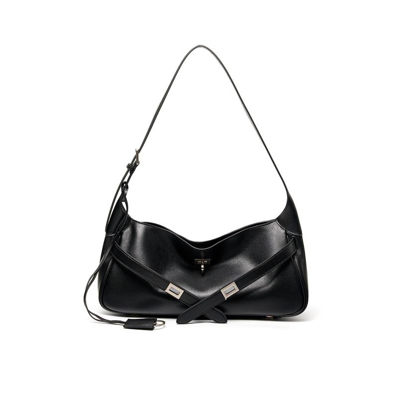 Women's Cowhide Fashion Shoulder Bag Light Luxury Leather Large Capacity Women's Commuter Underarm Tote Bag