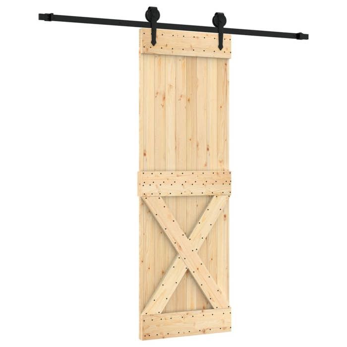 VidaXL Porte coulissante et kit de quincaillerie 70x210 cm pin massif, porte intérieure, porte de grange intérieure 3203242