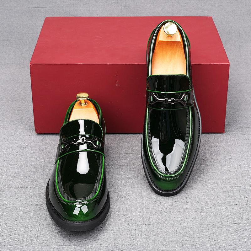 Britain New Men's Glossy Patent Leather Oxford Flats Casual Shoes Male Loafers Homecoming Wedding Dress Footwear