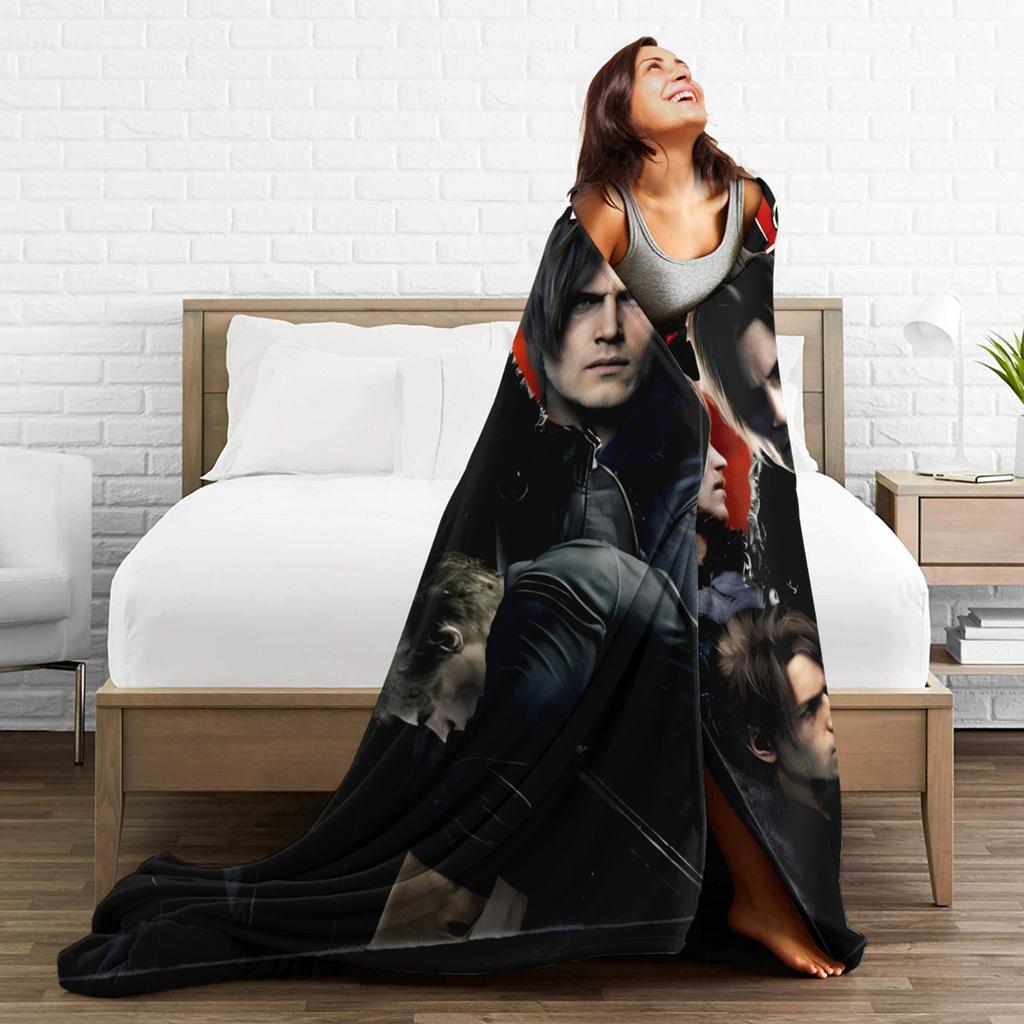 Leon Kennedy Requiem Resident Evil 9 Requiem Blanket Warm Plush Throw Blanket For Boy Girl Bedroom Flannel Bedspread Bed Cover