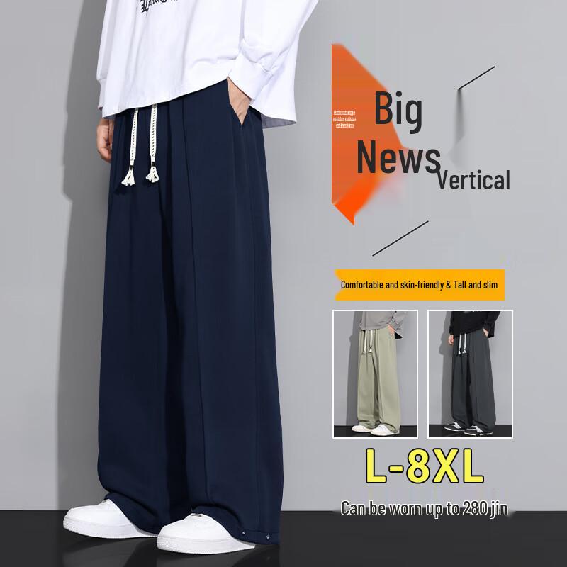 

Men s Loose Fit Drapey Knit Straight-Leg Casual Pants 4XL
