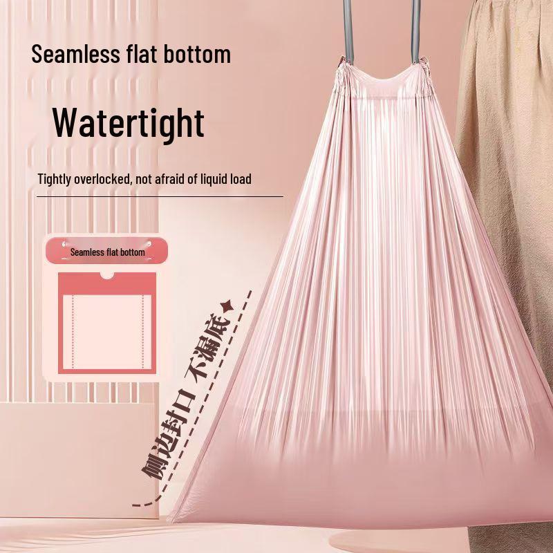 Ice Berry Extra Thick Large Pink Garbage Bags with Handles for Kitchen and Dormitory Use