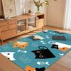 Cute Cartoon Cat Print Non Slip Area Rug Soft Washable Entryway Floor Mat for Living Room Bedroom Kids Room Cat Lover Decor
