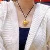 Classic Chinese style stereoscopic gourd pendant black rope exquisite luster necklace dazzling style banquet jewelry