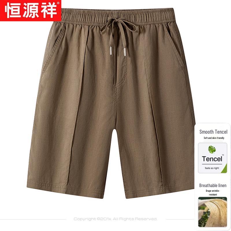 

Hengyuanxiang Men s Solid Lyocell Linen Blend Casual Shorts XL