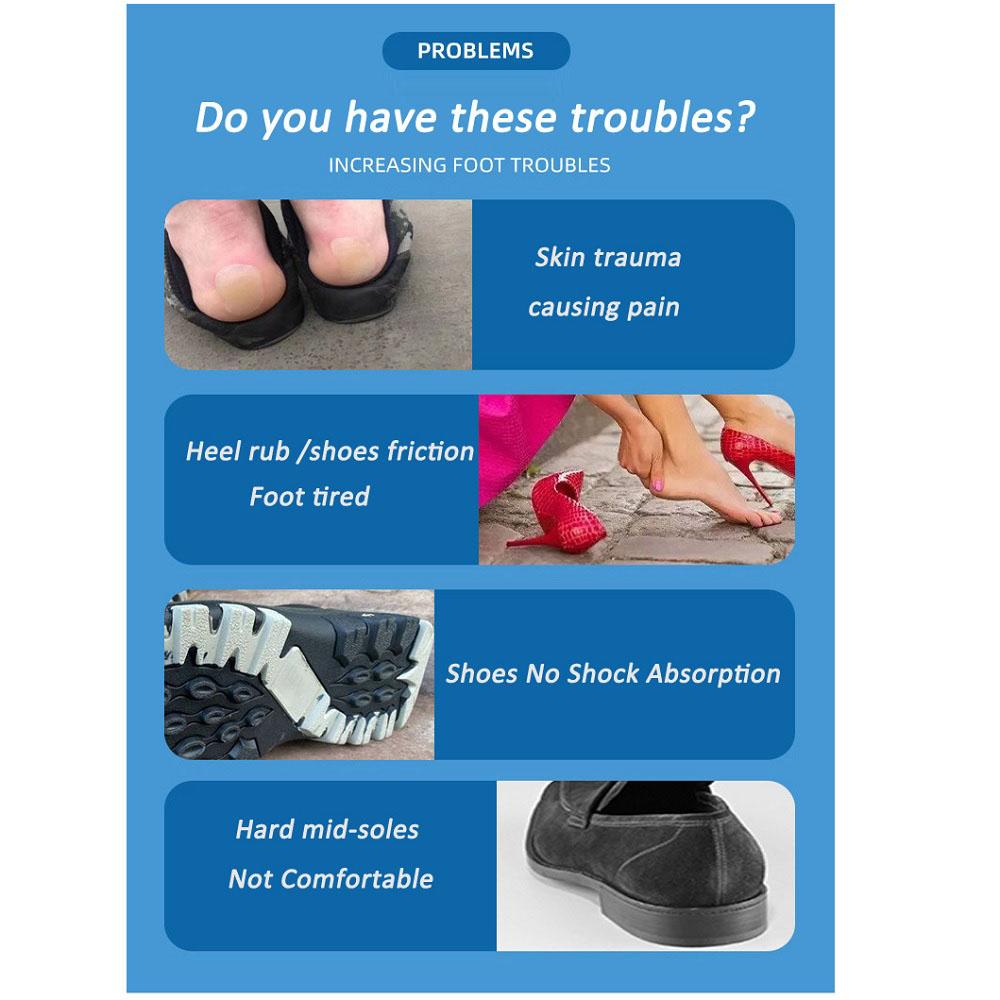 New 1Pair Heel Protectors Pads Pain Relief Shock Absorption Pads Foot Care Insole