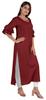 Moomaya Solid Designer Kurti Bell Sleeve Casual Long Straight Kurta For Women