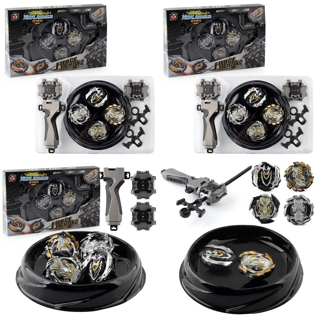 Xd168-30b Limited Edition Black Warrior Alloy Spinning Top Duel Set For Kids