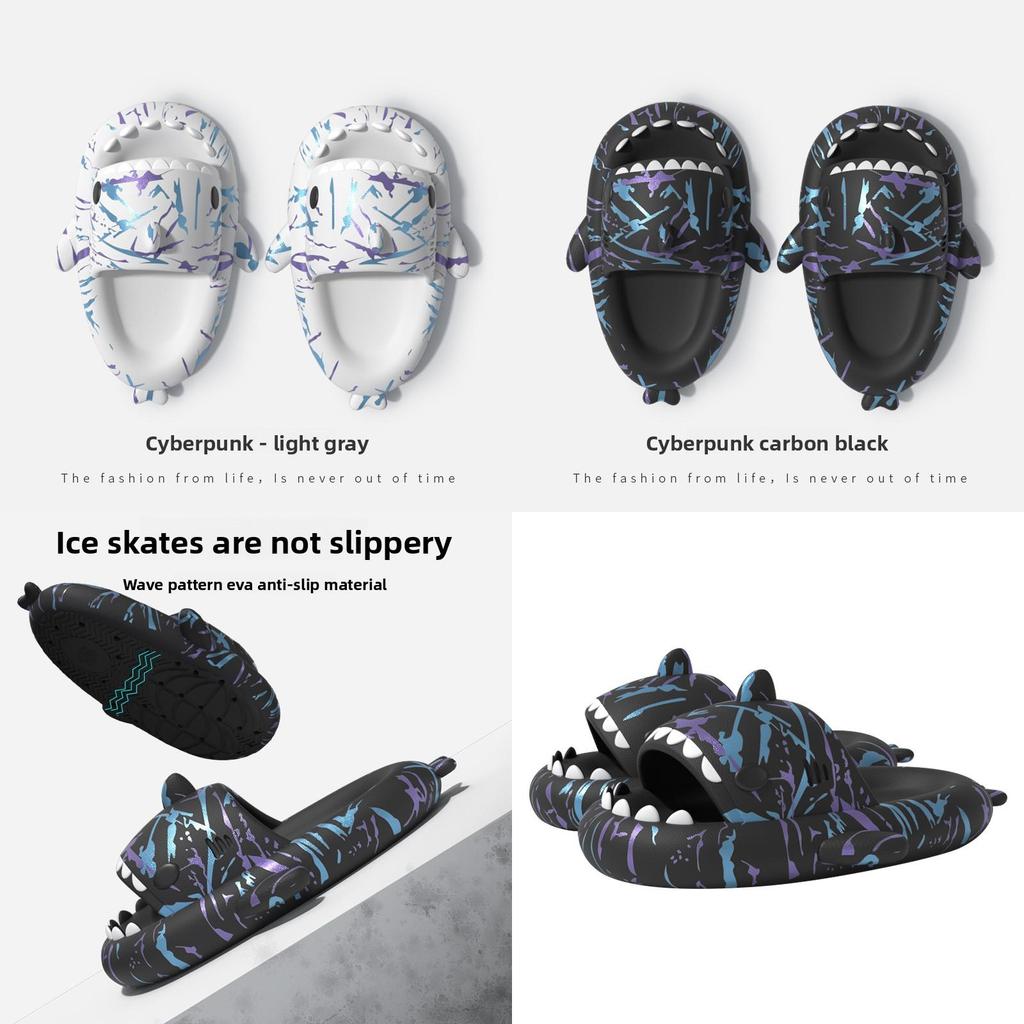 Ciabatte Punk Shark Estive Casual in Eva Slip-on per Coppie con Antiscivolo e Comfort Rialzato